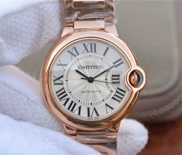 Cartier Ballon Bleu 36mm RG White Textured Dial RG Bracelet