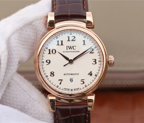 IWC TW Da Vinci RG IW3566 White Dial Black Leather Strap A2892