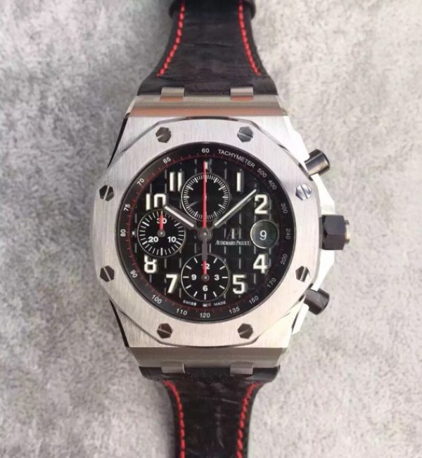 Audemars Piguet JF Royal Oak Offshore Black Theme Black Leather Strap A3126