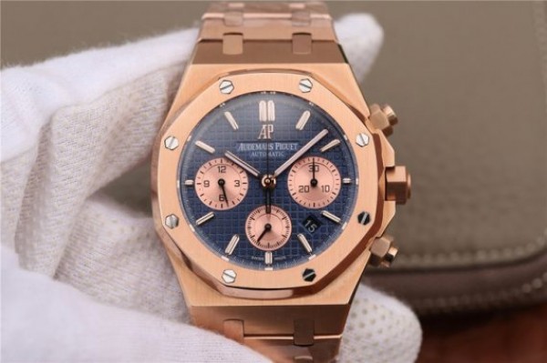 Audemars Piguet Royal Oak Chronograph RG JHF Blue/RG Dial RG Bracelet A7750