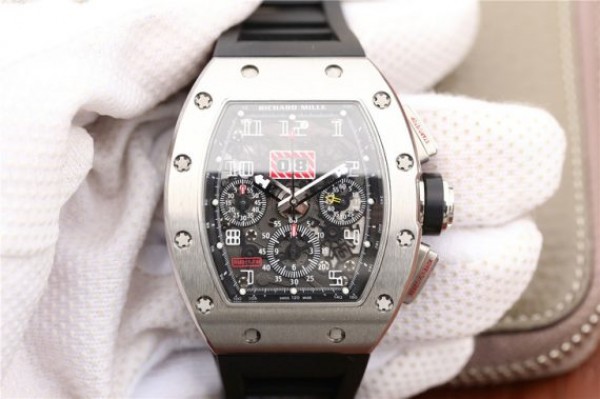 Richard Mille RM011 Felipe Massa Black Inner Bezel Black Rubber Strap A7750