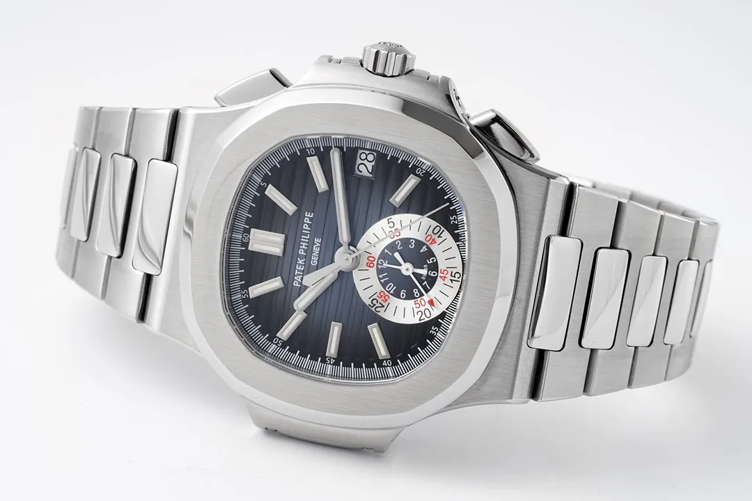 Patek Philippe 5980 Silver Chronograph Watch - gallery
