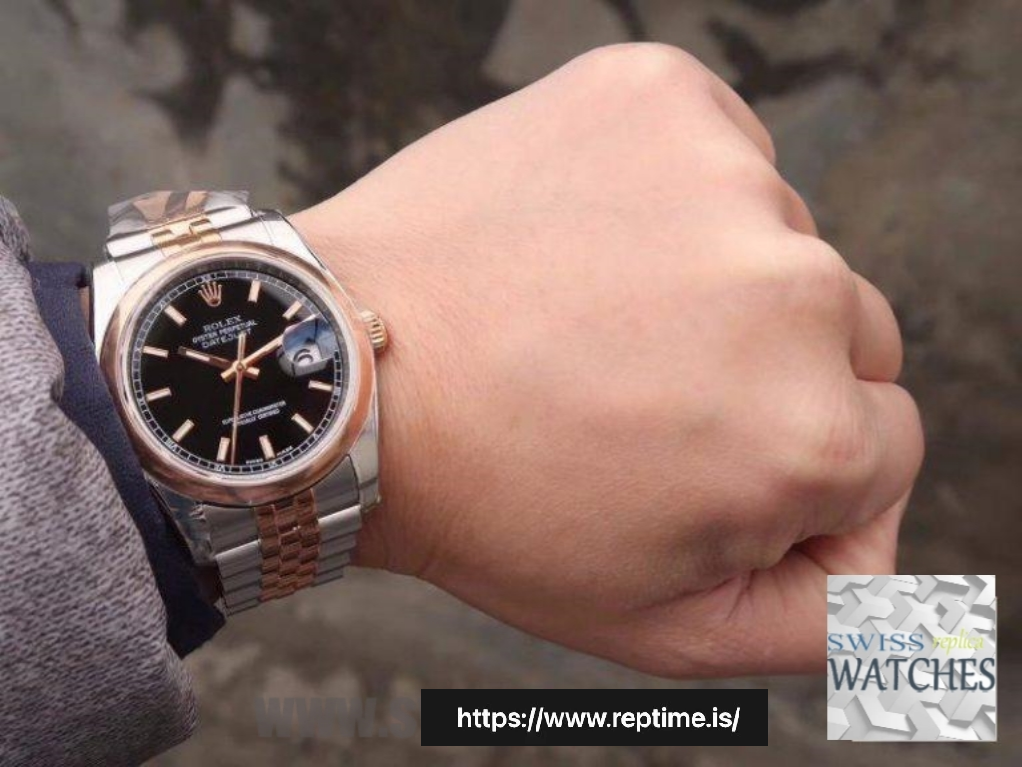 ROLEX DATEJUST BLACK DIAL STAINLESS STEEL 36MM SWISS REPLICA 126201.1 - gallery