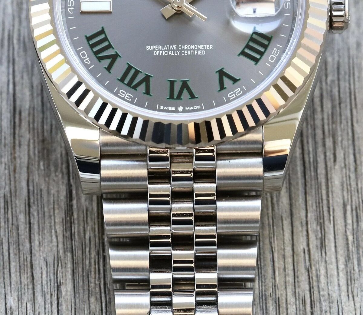 Superclone Rolex Datejust 41mm Rhodium Dial 126334  Wimbledon  Flutted / Jubilee - gallery