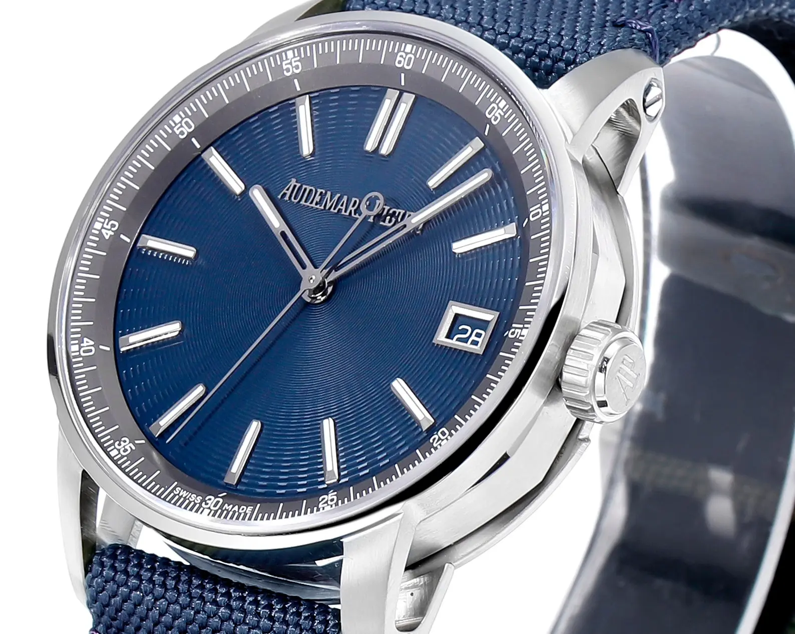 watch Audemars Piguete CODE 11.59 Automatic Watch   Night Blue Dial, Stainless Steel Case, Blue Fabric Strap, 41mm - gallery