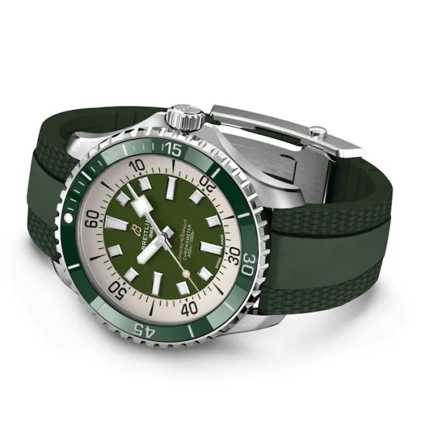 Breitling Superocean Men Automatic Green Rubber Watch A17376A31L1S1 - gallery