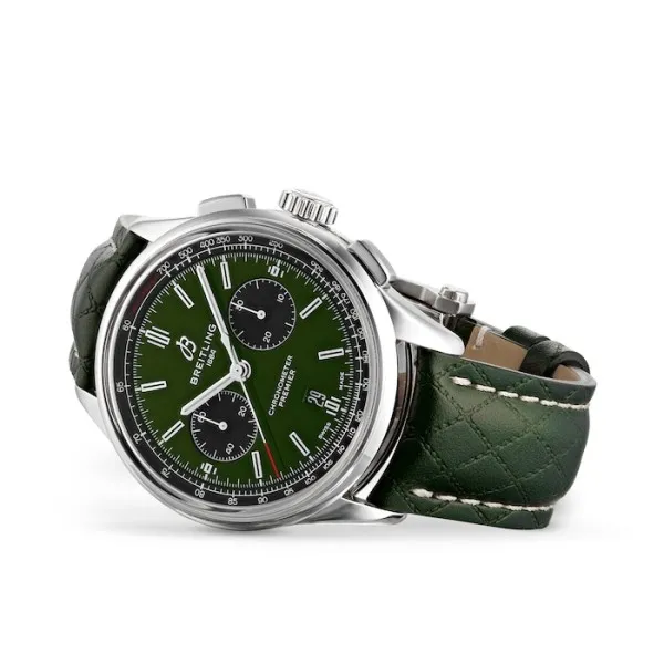 Breitling Premier Bentley Men Automatic Green Leather Watch AB0118A11L1X1 - gallery