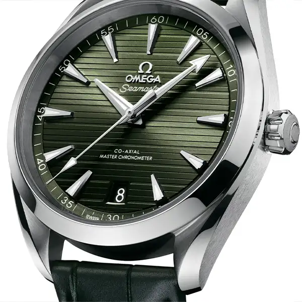 Omega Seamaster Aqua Terra Men Automatic Green Leather Watch O22013412110001 - gallery