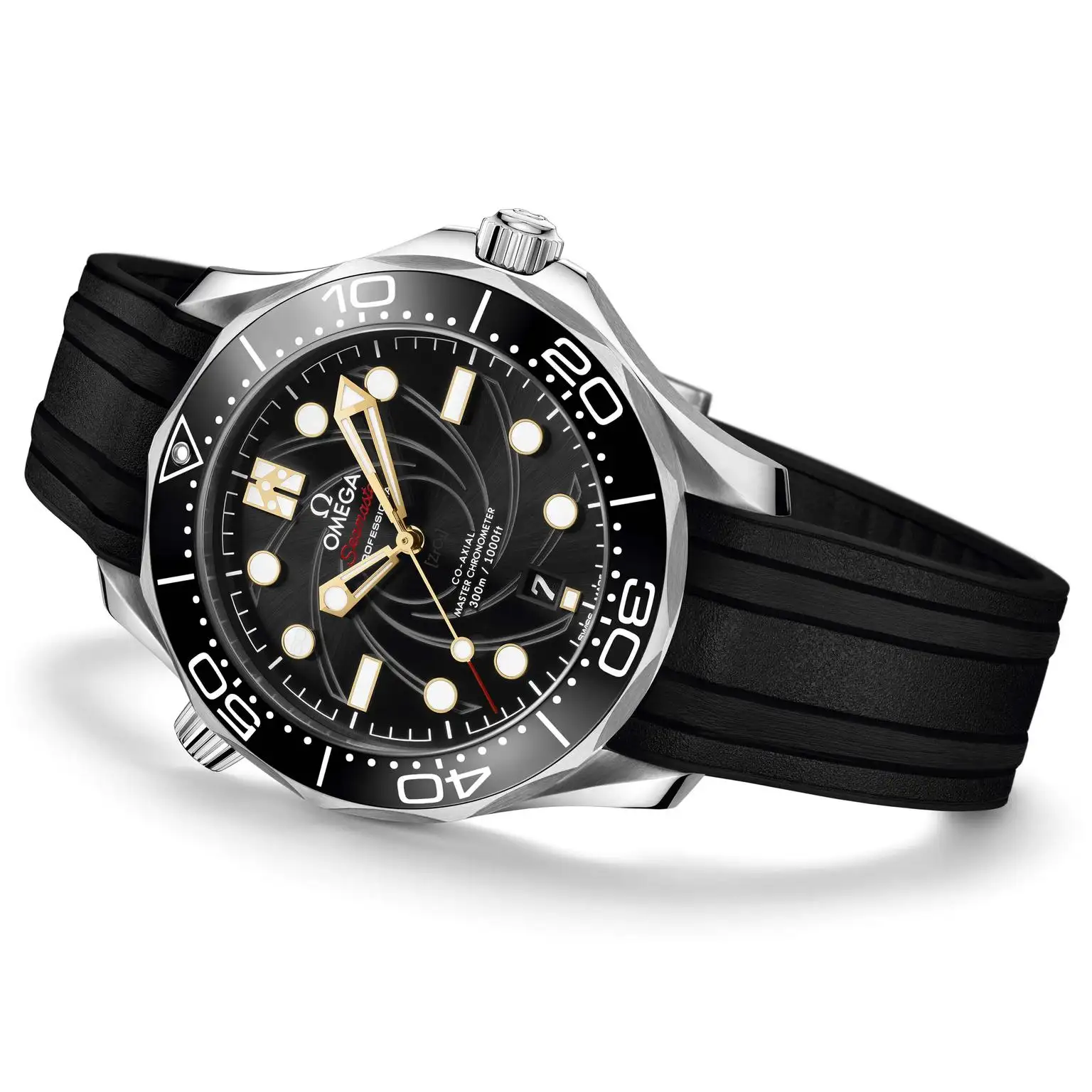 Omega Seamaster Men Automatic Black Rubber Watch COMPLETE BOND BOX SET - gallery