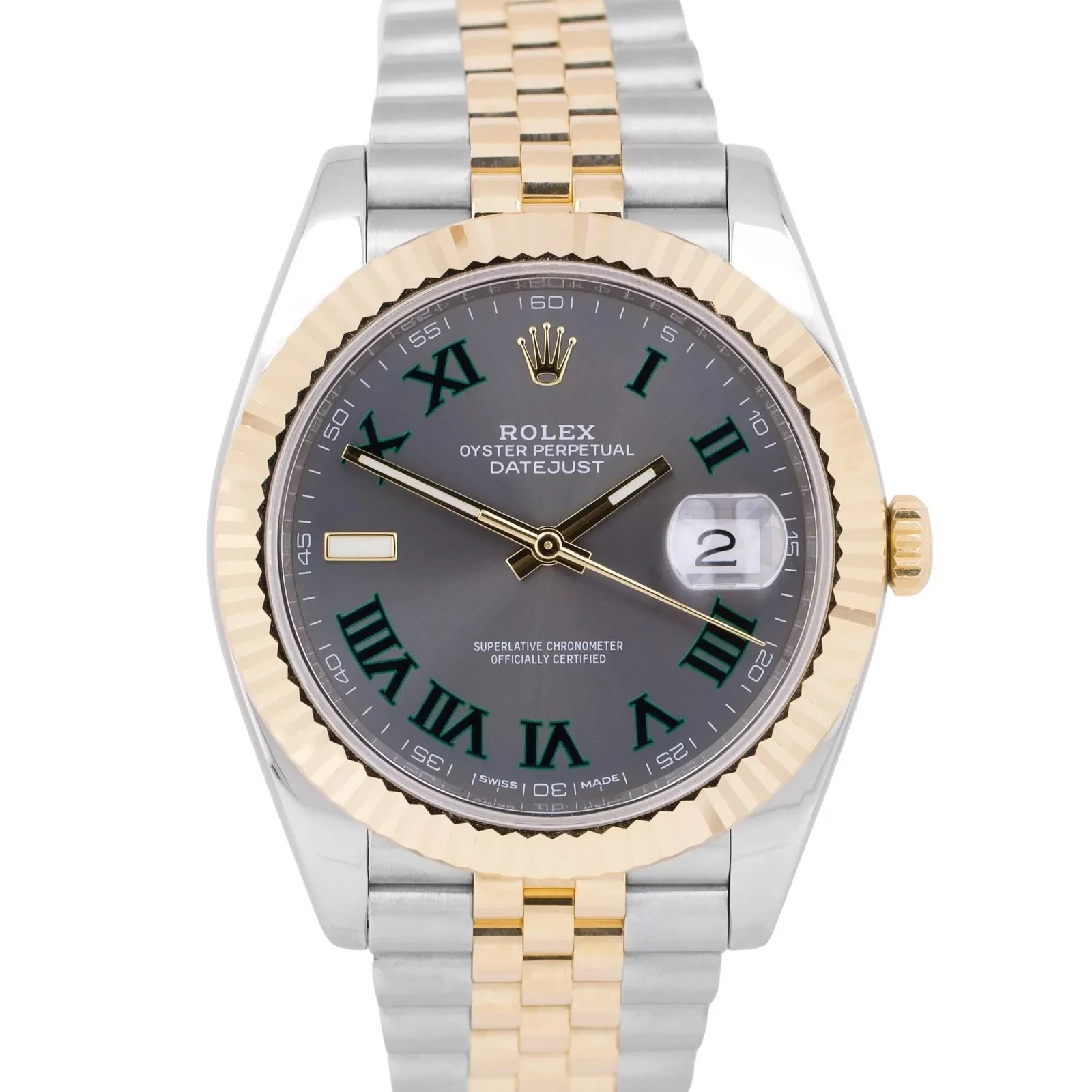 Superclone Rolex Datejust 41mm Rhodium Dial 126333 Wimbledon Flutted / Jubilee - gallery