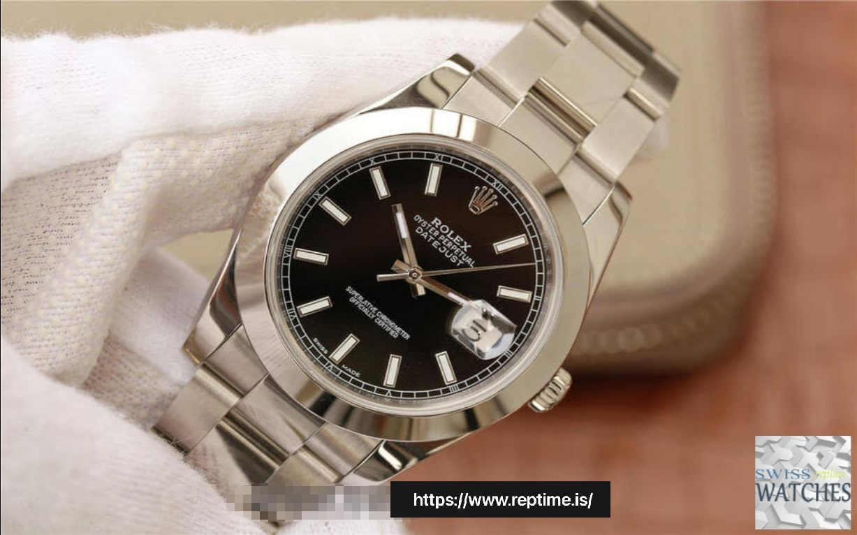 ROLEX DATEJUST BLACK DIAL STAINLESS STEEL 41MM SWISS REPLICA m126300.0011 - gallery