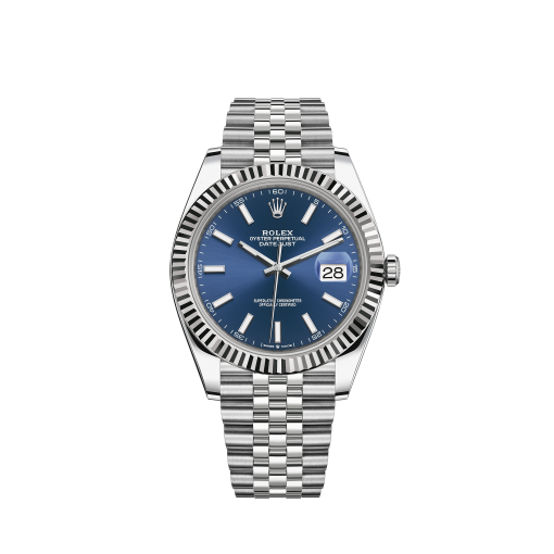 Rolex Datejust 41 White Gold/Steel Blue Dial Fluted Bezel 126334 (Jubilee) - gallery