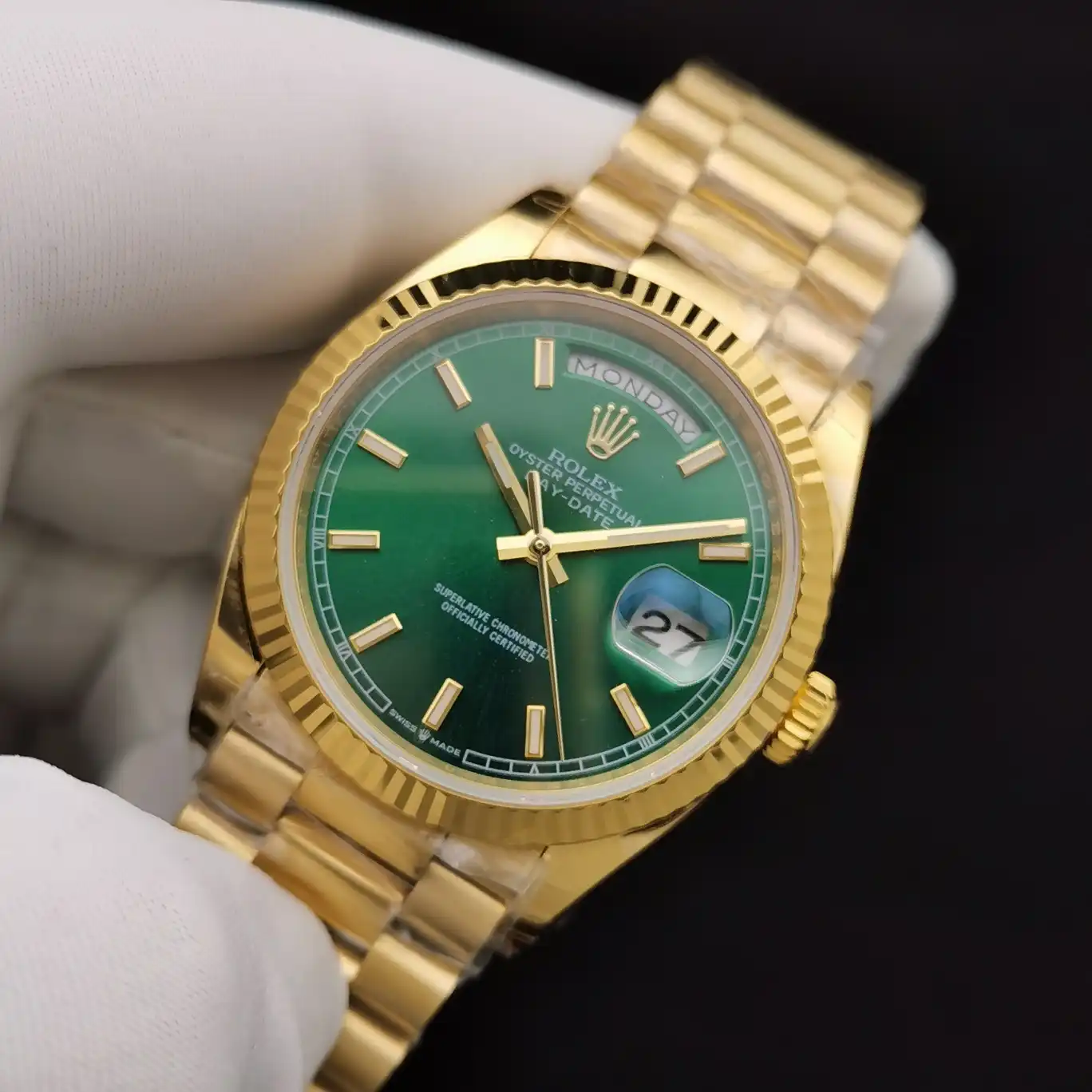 Rolex Day-Date II 36mm Green Dial 128238 - gallery