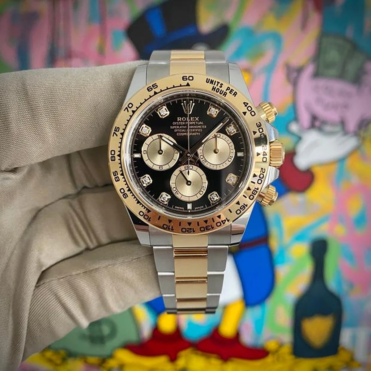 Superclone Rolex Daytona Black Diamond Dial 126503 - gallery