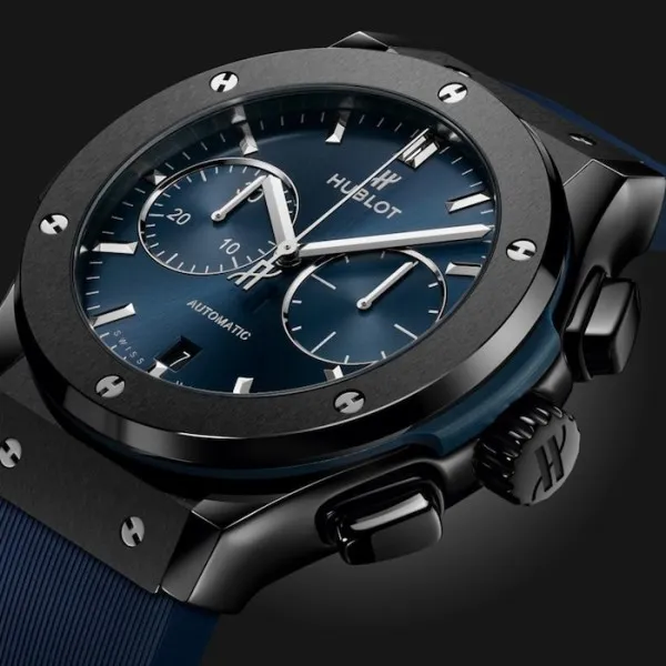 Hublot Classic Fusion Men Automatic Blue Rubber Watch 521.CM.7170.RX - gallery