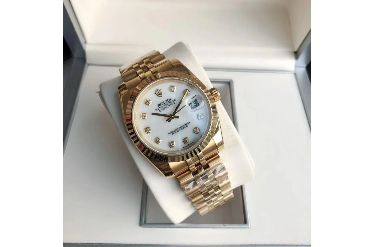Couple Watches Rolex Datejust 36/28mm RG/RG Jub White/Dial - gallery