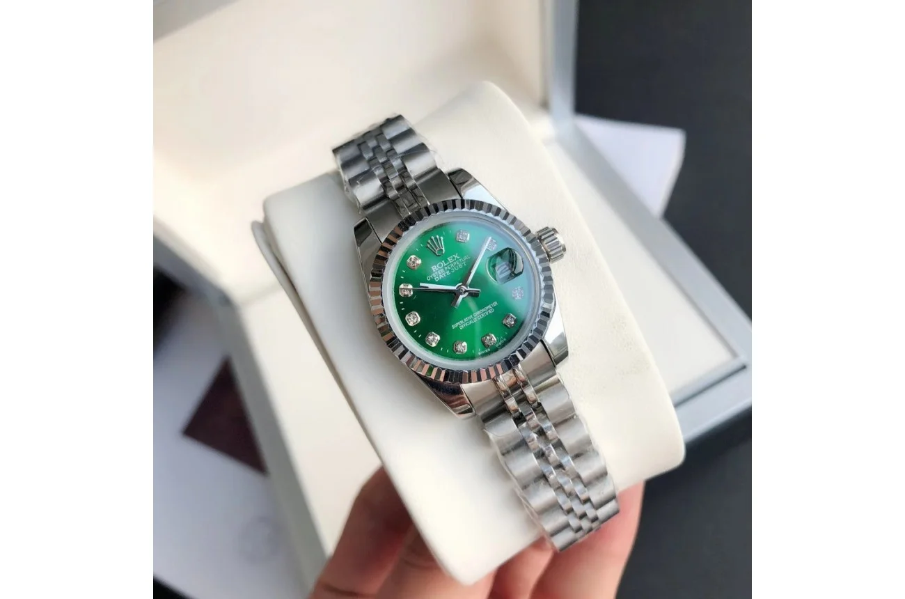 Couple Watches Rolex Datejust 36/28mm SS/SS Jub Green/Dia - gallery