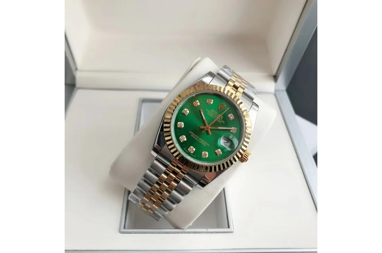 Couple Watches Rolex Datejust 36/28mm RG/SS Jub Green/Dial - gallery