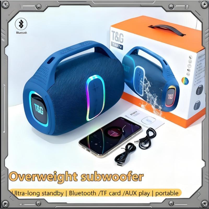 TG-674 Portable Subwoofer Bluetooth Speaker Wireless Speaker Large Battery support FM RadioWith RGB Light TG Speakers and TWS
