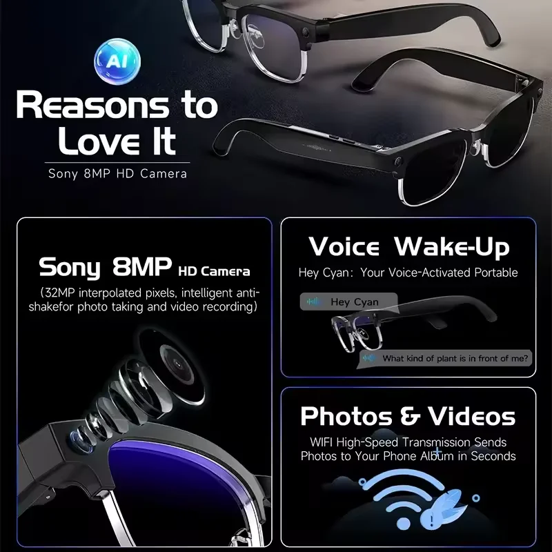 Real User Stories: How 2026New AI Smart Glasses 120+Language Translation 800W Pixel Camera Video Music Player Call Business 8K Color Change Glasses Men Changed Their Lives