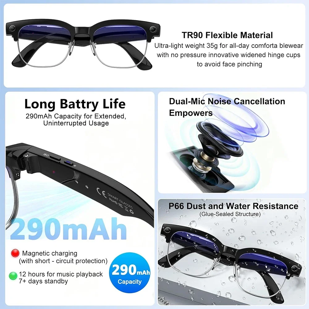 New 1080P HD Smart Glasses With 800W Ultra-Wide Camera Video Recording 4GB AI Photo Recognition Bluetooth Call Translation Voice vs Competitors: Which One Should You Choose?