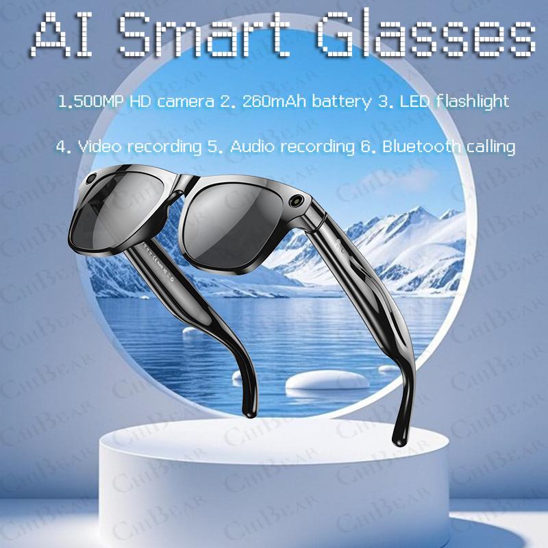 2025 New 500w Pixel Smart Glasses Men With Ai Camera For High-definition Photography Video Recording Voice Calls And Translatio Wearable Transparent Mirror
