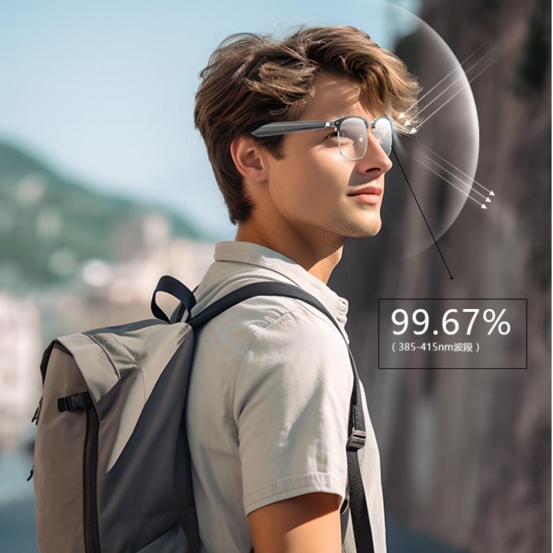 Smart touch AI Bluetooth - Wireless smart glasses with translation for 150 languages, metal frame for listening to music Wearable - Image 5