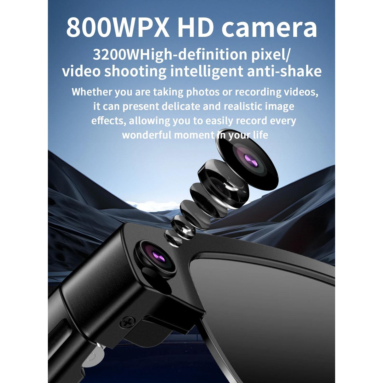 Camera Smart Glasses Photo Video Record BT Call Music Playback Smart Glasses Al Object Recognition Voice Assistant Sunglasses Bluetooth Android Magnetic Memory Wearable