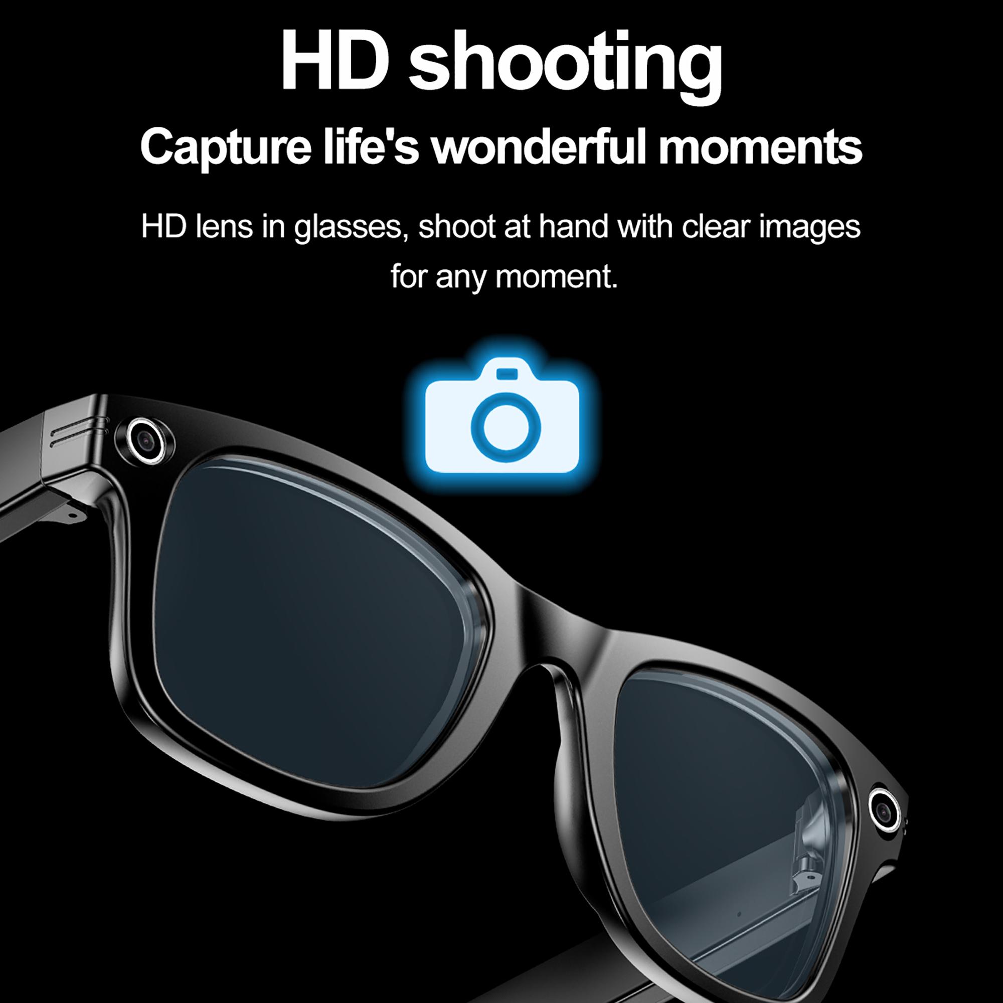 AI Photo Recognition Anti-blue Light Bluetooth Call Men Women Smart Glasses 720P Take Video AI Chat Music IP65 Waterproof Button Local - Image 3