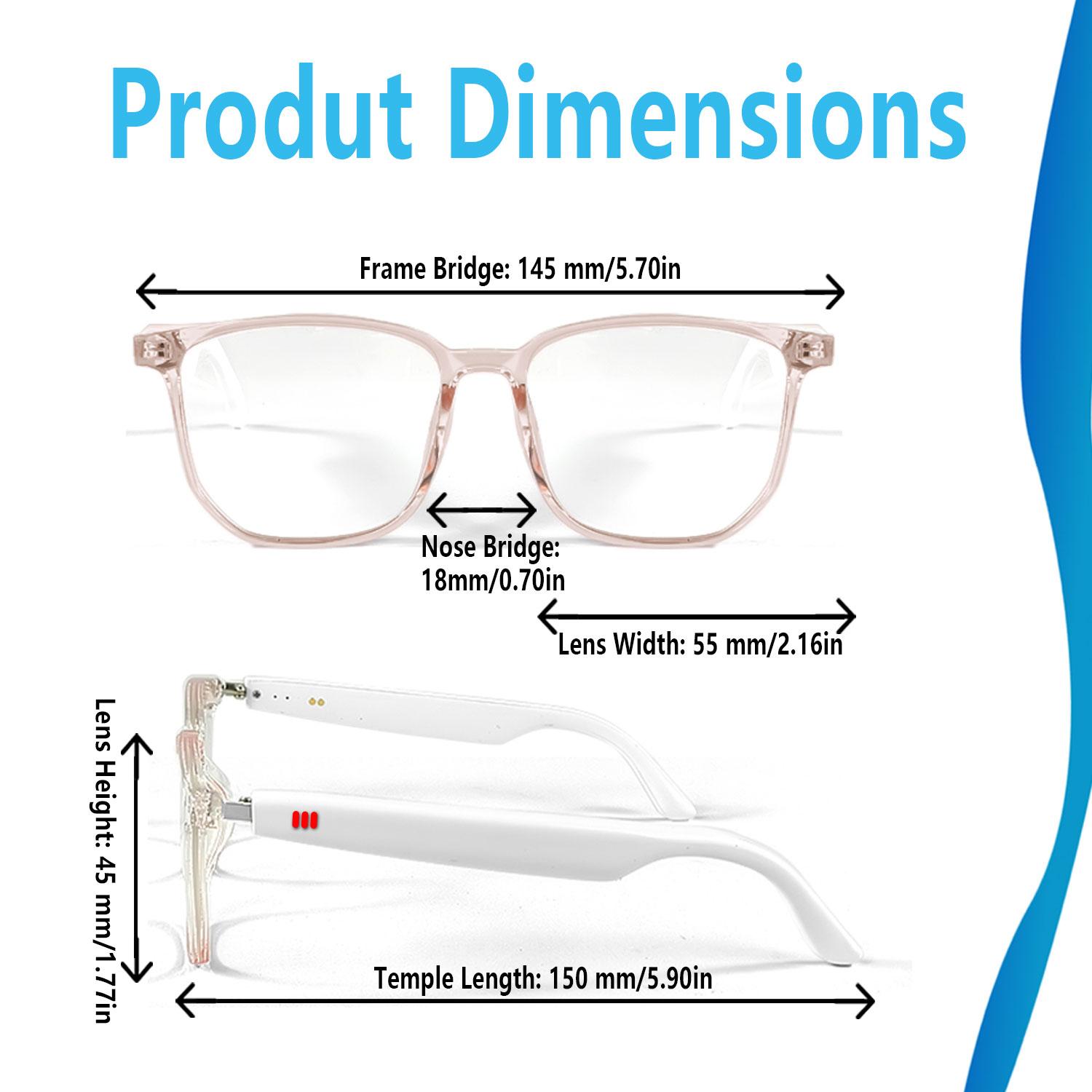 Smart AI translation audio glasses, real-time app translation in over 160 languages, light-sensitive color-changing lenses Wearable White - Image 2