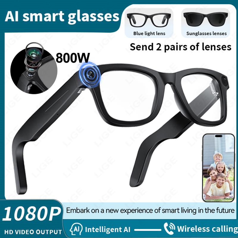 1080P HD AI Smart Bluetooth Glasses Anti-shake Camera Glasses Video Recording Dual Mic ENC Noise Reduction Smart Sunglasses Man - Image 2
