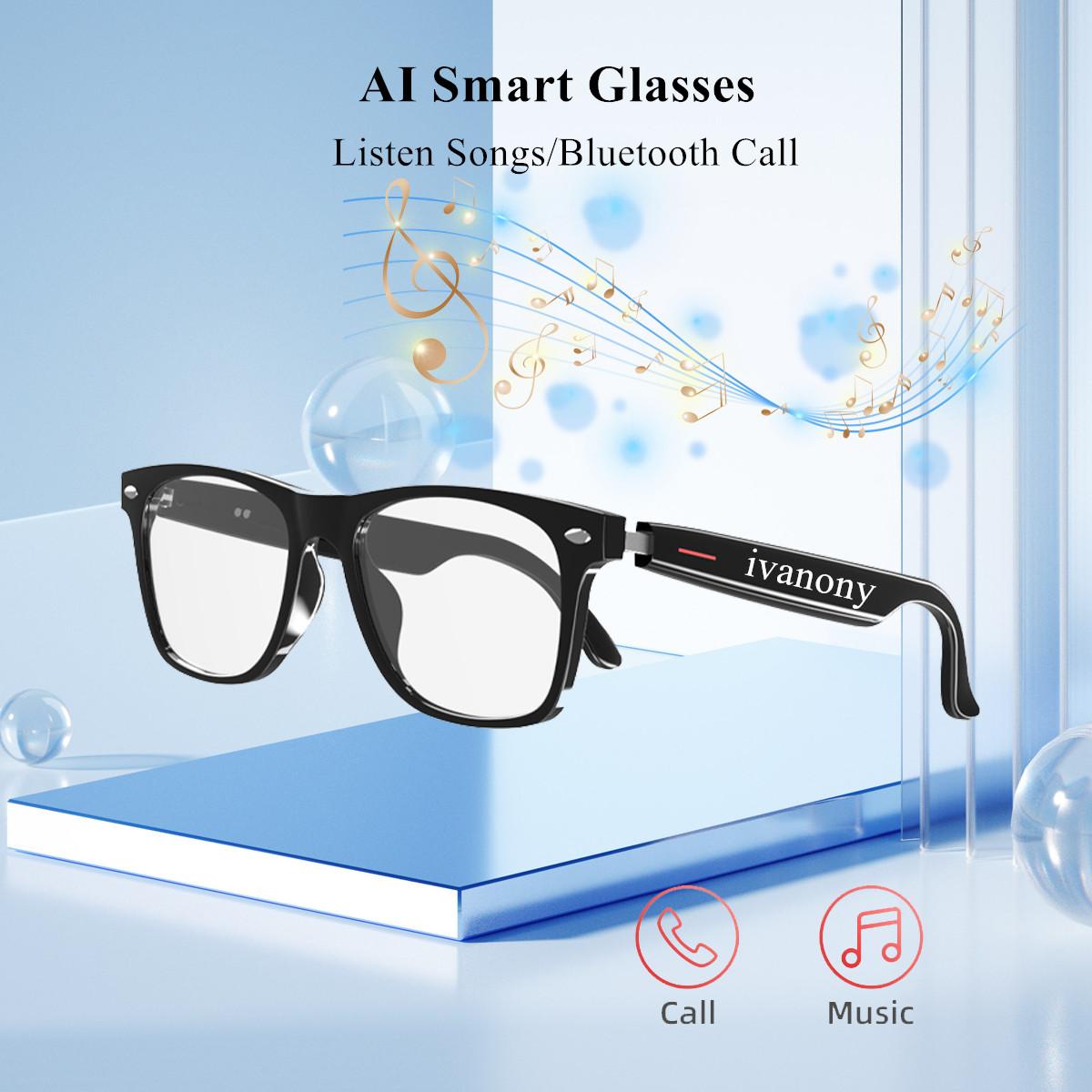 Smart Glasses with AI Navigation Listen Songs Bluetooth Call Voice Assistant Remote Camera Translate Language Smart Sunglasses