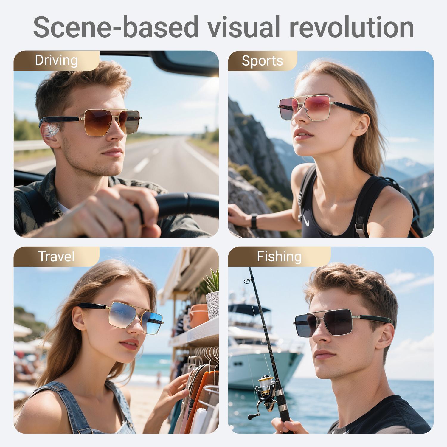 LIGE Smart Sunglasses Bluetooth Headphones Outdoor Sport Earphone AI Voice Calling Music Glasses Ultraviolet-Proof Eyeglasses