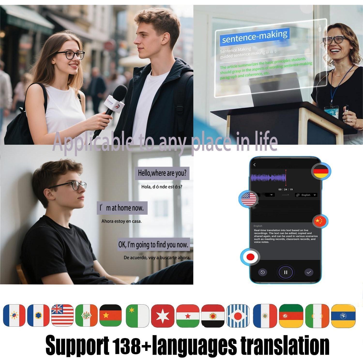 AI Translation Smart Glasses with photochromic lenses, support 160+ languages real-time translation - Image 5