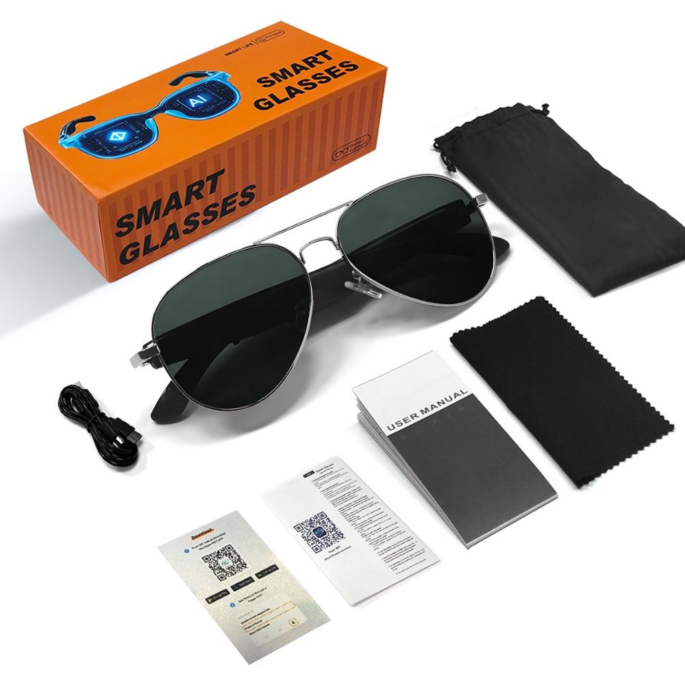 F18 smart glasses of AI Intelligent Translation Glasses Sunglasses Voice Remote Control Music Eyewear Waterproof Eyeglasses