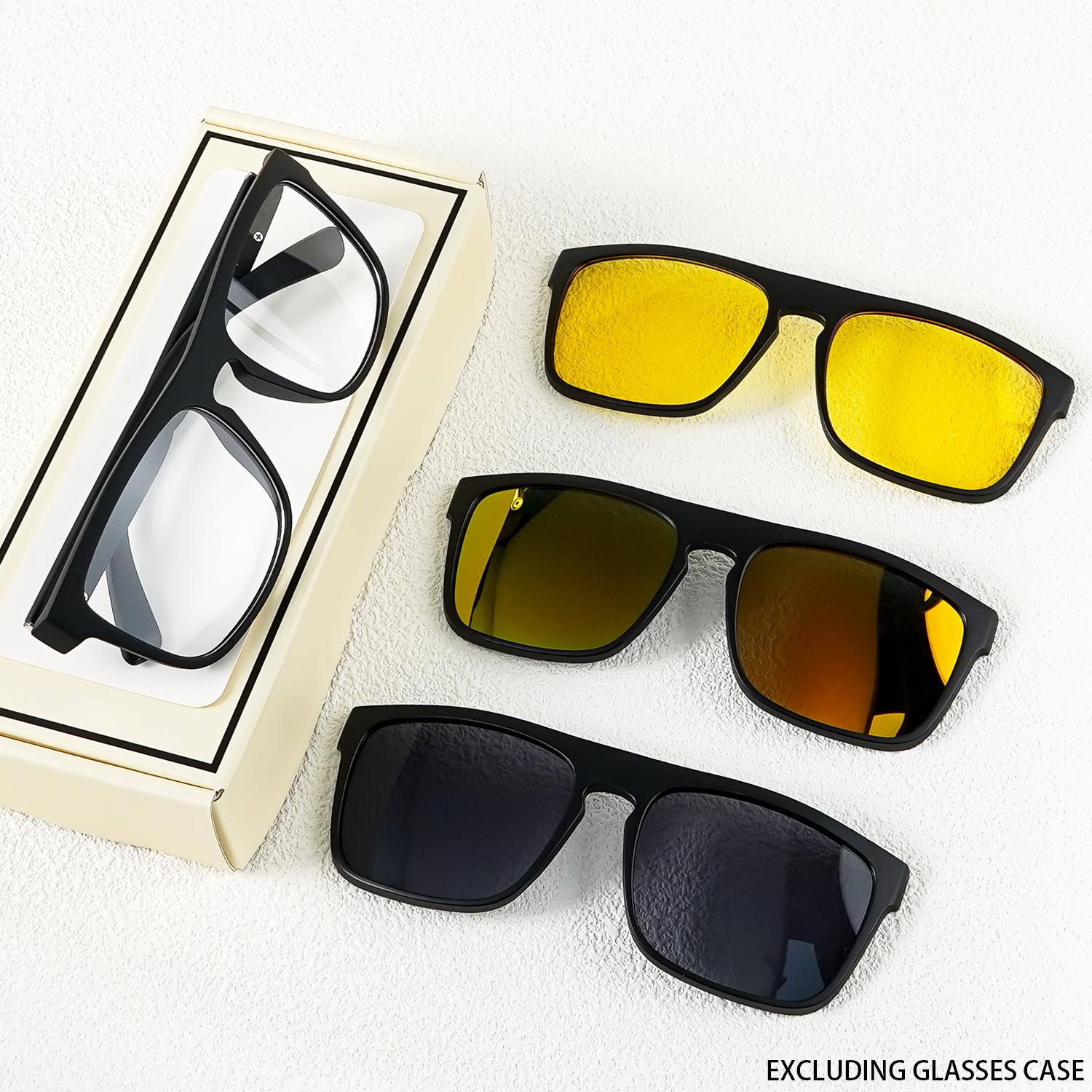 A New Set of Magnetic Clip-On Design Fashion Glasses, 1 Frame, and 3 Interchangeable Lenses, Perfect for Everyday Use and Party - Image 3