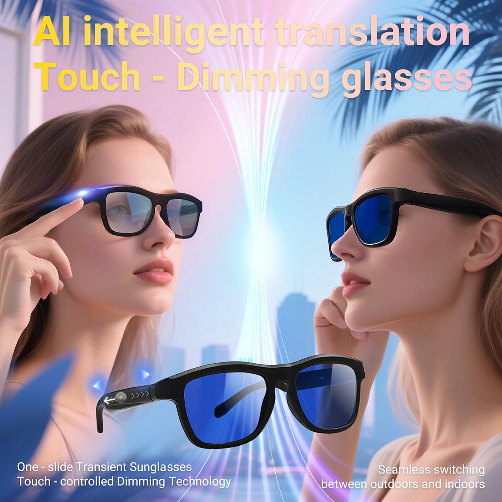 5.4 Smart Bluetooth Glasses with AI Translation Voice Assistant Adjustable Lens Tint Long-Endurance Outdoor Sports Headphones - Image 2