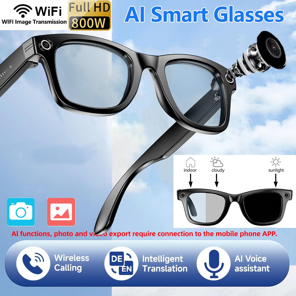 2025 New Upgrade Smart Glasses With Camera Video Recording AI Photo Recognition Bluetooth Call Translation Voice Sunglasses Men Dustproof Memory - Image 2