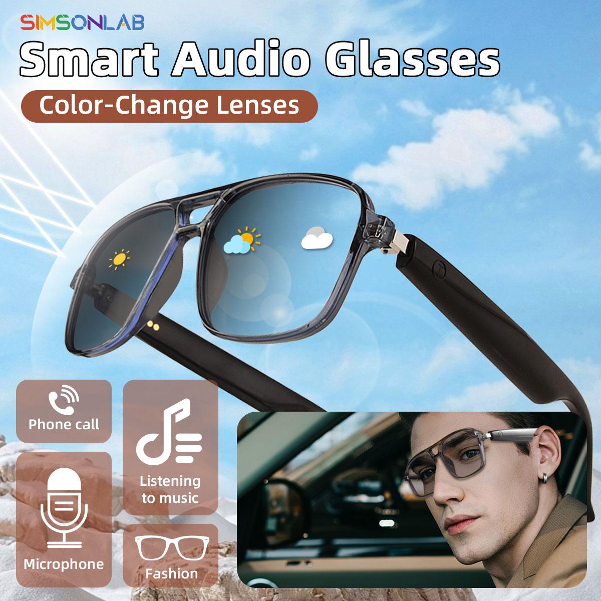 2025 NEW Smart Glasses Ai Voice Assistant Touch Music Control Anti-UV Color-Change Lenses Bluetooth Call Headphone for Xiaomi