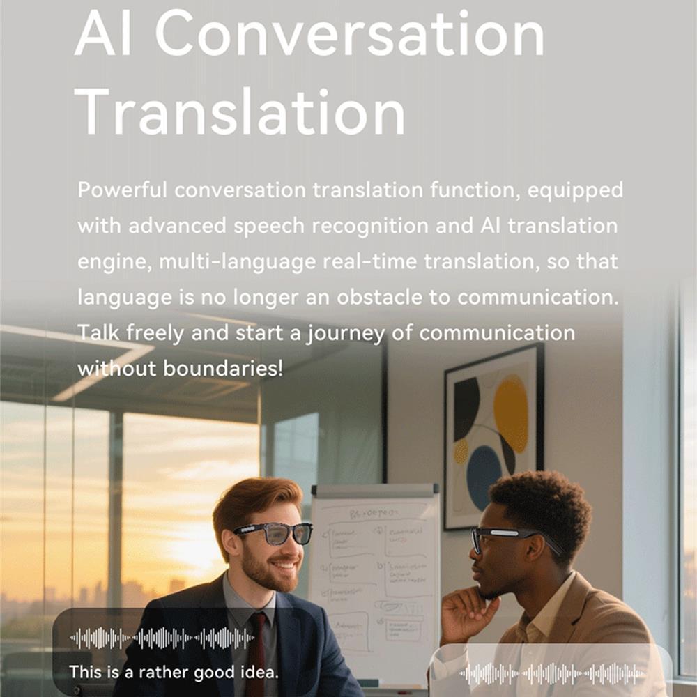 2025 500W Pixels 2K Video Recording AI Smart Glasses HD Call Smart Image Recognition Dialogue Translation Blue Tooth Sunglasses