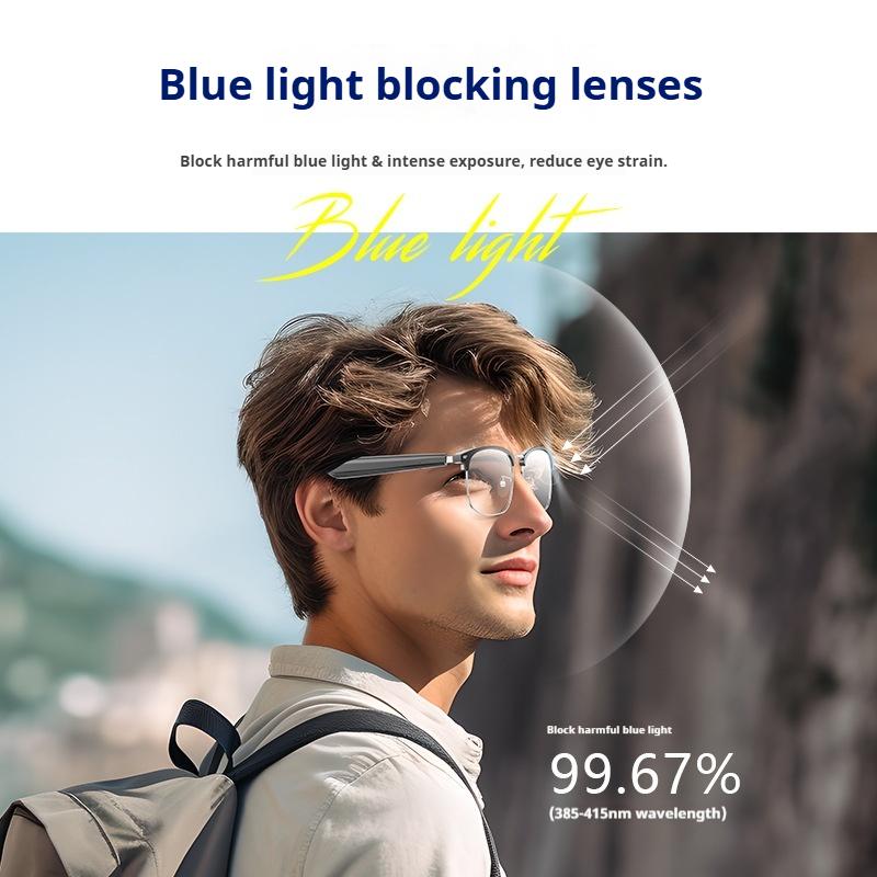 YJ005F AI Smart Translation Glasses, Blue - Light Blocking & Metal Frame, Real - Time 150 Languages Translation, Multi - Scene