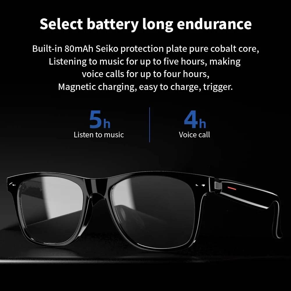 Black technology E13 Smart Glasses:Blue Light Filtering Polarized Sunglass Lenses Audio Built-in Mic & Speakers Touch Sunglasses