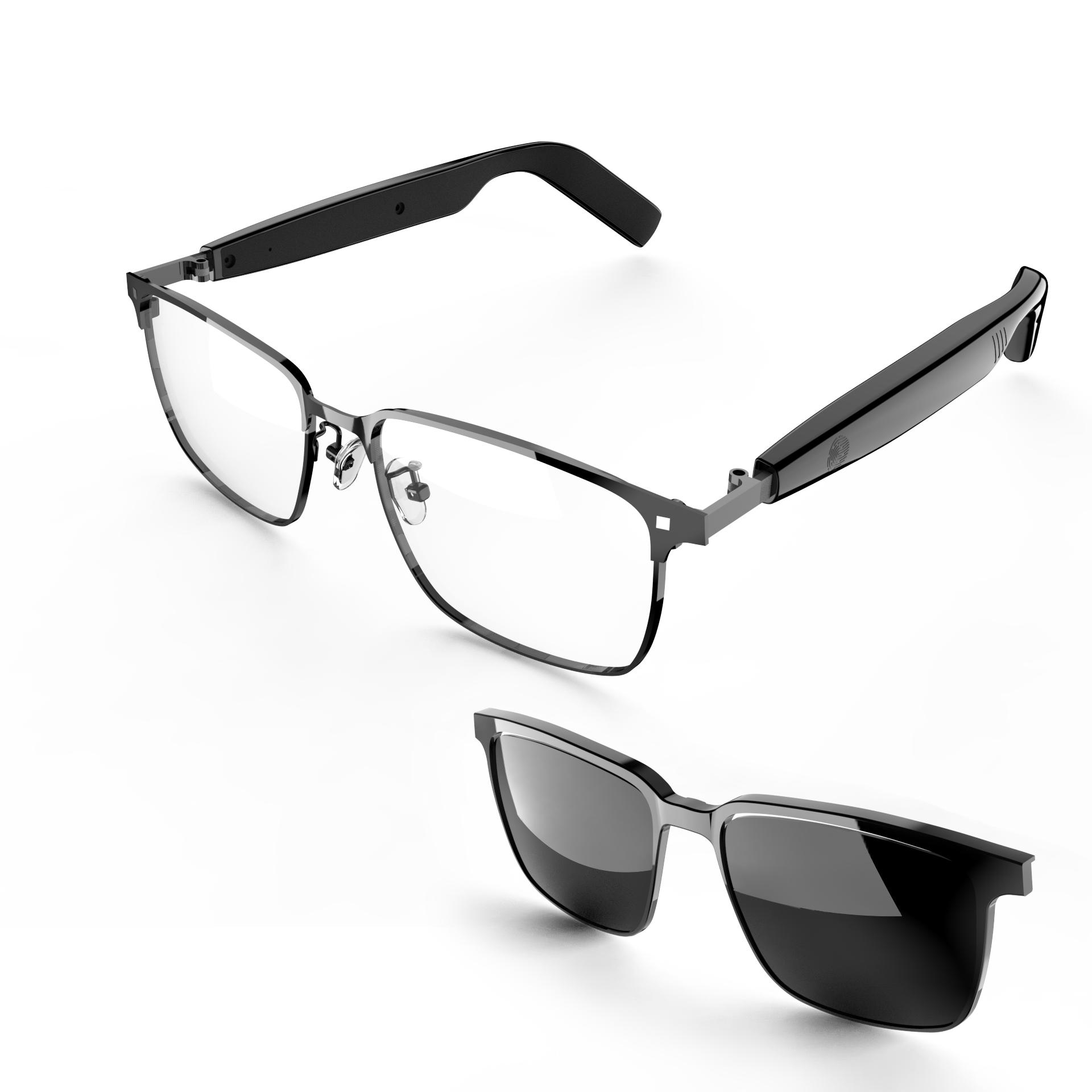 SG-20 All-in-One Smart Glasses Sunglasses & Clear Lenses Combo with Bluetooth Waterproof Sunglass Dual Mic Noise Cancellation