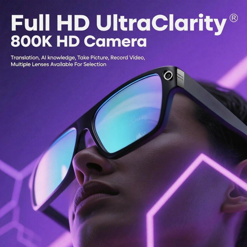 Brand New Upgrade Smart Glasses With Camera HD Video Recording AI Photo Recognition Bluetooth Call Translation Voice Sunglasses