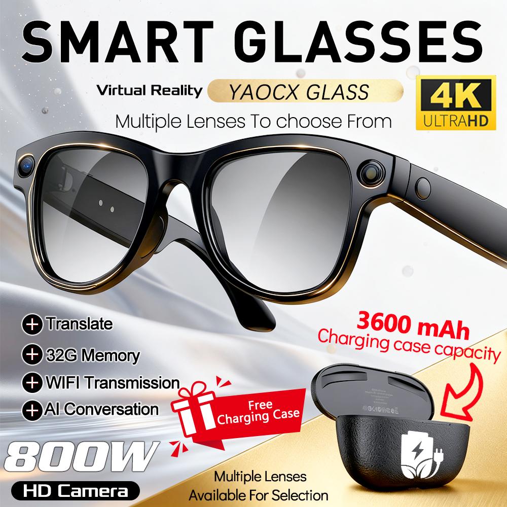 Smart Glasses, New for 2026, with Video Recording Camera, AI Photo Recognition, Bluetooth Calling, Voice Translation, Sunglasses, For Men and Women