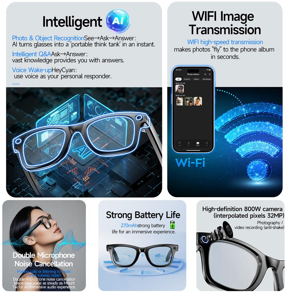 Unboxing and Review: The 2026 New AI Camera Smart Glasses 800W Men Color-Changing Translation Glasses Waterproof Photo Video Recording Smart Sunglasses Experience