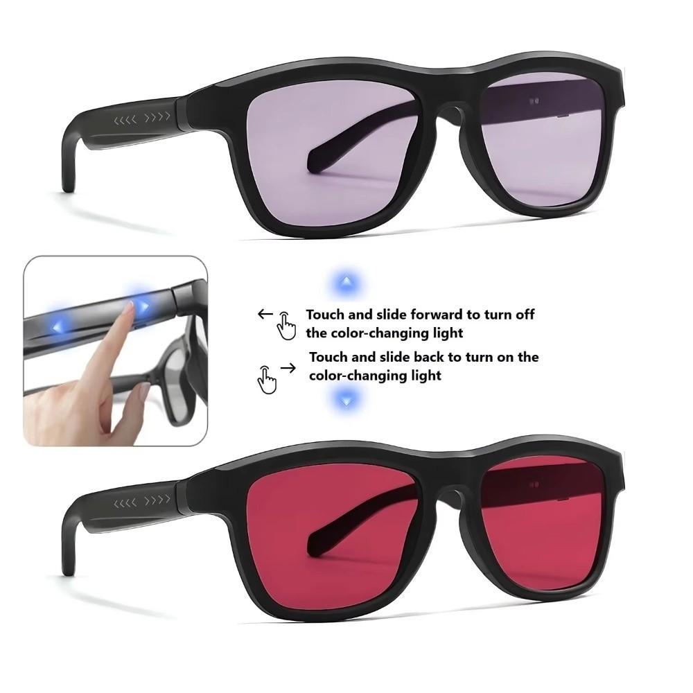 AI Intelligent Translation Smart Bluetooth Sunglasses Bluetooth Call Color-changing Control Lenses AI Smart Glasses