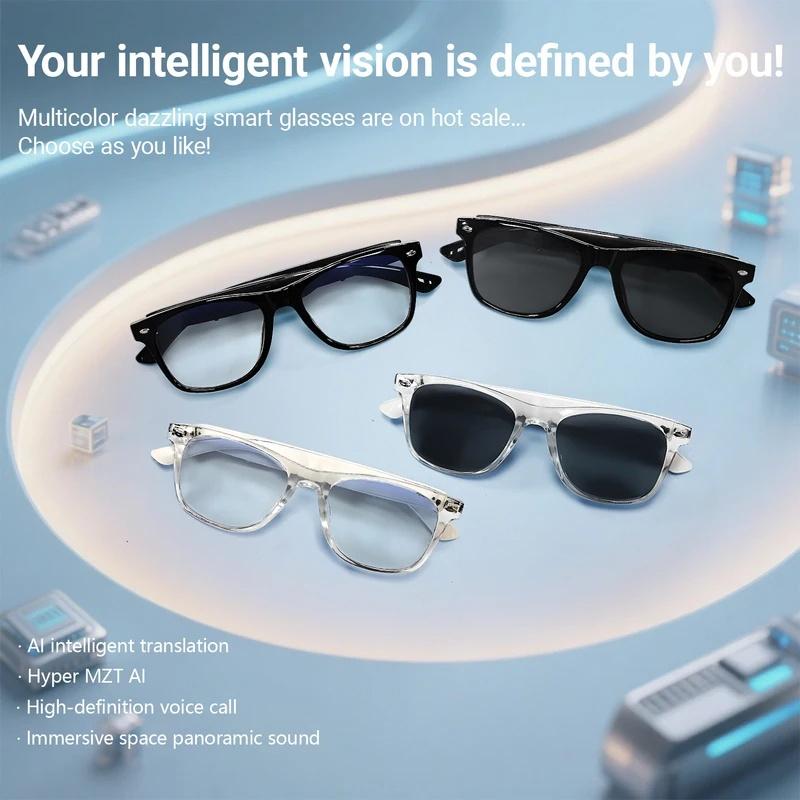 Smart glasses, 2026 collection, AI translation, supports over 100 languages, answers calls, plays music, noise reduction, BT lighting, TWS glasses, suitable for men and women