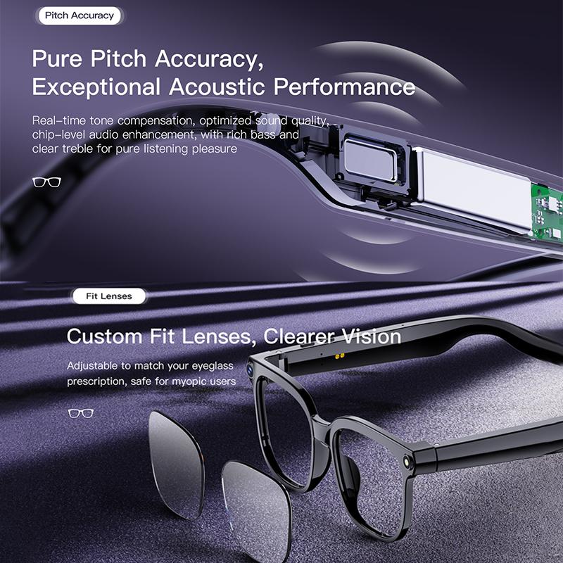 Smart Glasses, New for 2026, 8MP HD Camera, Voice AI, Photo/Video Recording, Translation, Long Battery Life, Music, Waterproof