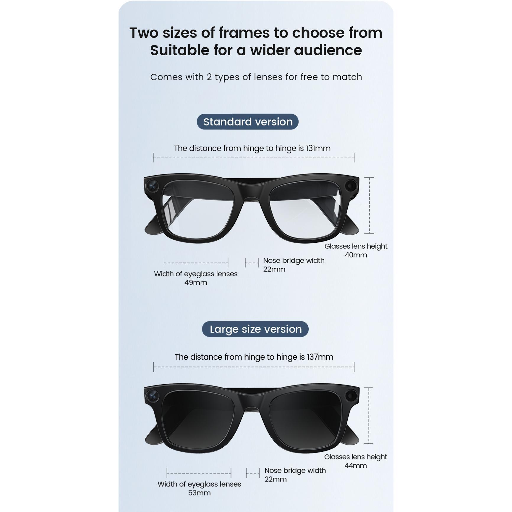 E02L Smart AI Glasses Real Time Translation 800W Stalbe Shooting HD Camera Photo Video Voice Recording Call Headset Sunglasses